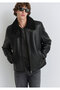 Faux Fur Detailed Black Faux Leather Jacket Regular Fit / Regular Cut 0110670-71379 - 2