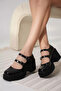 Women's black patent leather casual shoes tr06ms07a - 3
