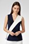 Women V-Neck Sleeveless Textured Top, Multicolor