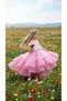 Girl's Tailed Glittery Bow Detailed Puffy Evening Dress