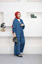 5398 - Comfortable Loose-Fit Lightweight Women's Hooded Denim Jacket and Trousers Set - 3