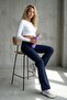 Navy Blue Ribbed High Waist Spanish Leggings Mg2096
