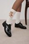 Berta Black Color Patent Leather Women's Oxford Flat Shoes - 3