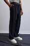 Men's Relaxed Fit Wide Leg Linen Look Pleated Trousers Black - 5