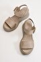Ermani Women's Genuine Leather Wedge Heel Sandals Ice Gray - 7