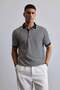 Men's Regular Fit Striped Polo Collar Knitted T-Shirt Navy Blue - 6