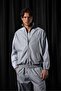 Men's Relaxed Fit Striped Sports Tracksuit Set Gray - 3