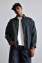 Men's Relaxed Fit Long Sleeve Textured Shirt Anthracite - 5