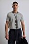 Men's regular fit striped basic t-shirt ecru - 3
