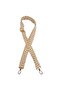 120x3 cm Jute Webbing Bag Handle, Beige Striped, Light Gold Metallic