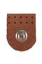 Real Leather Single-Planting Magnet Snap Fastener Tan Color Silver Metal - 3