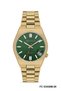 Green Dial Gold Color Metal Band Unisex Wrist Watch with Calendar - 4