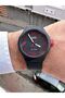 Unisex Black Silicone Strap Red Number Display White Detailed Inner Dial Sport Lightweight Wristwatch - 2
