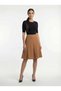 Apsen Women's Tan Seasonal Segmented Flared Midi Skirt 1896-63