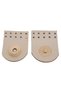Real Leather Single-Planting Magnetic Snap Fastener Beige Color Light Gold Metal - 2