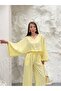 Yellow V-Neck Bat Sleeve Blouse Pants Set - 40119 - 3