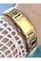 Burgundy Karan Gold Color Women's Metal Cord Wrist Watch - 2