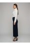 Apsen Women's Navy Blue Seasonal Long Pencil Skirt with Bow Detail 2108-95 - 3