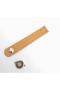 11X2 cm Light Tan Genuine Leather Flat Bag Cover with Light Gold Metal - 3