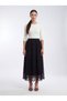 Apsen Women's Black Polka Dot Lined Chiffon Long Length Woven Skirt 2201-95 - 5