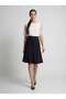 Apsen Women's Black Seasonal Pieced Flared Midi Skirt 1896-63