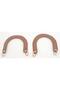 Spring-Loaded Ring Encapsulated Faux Leather Tan Color Retaining Handle with Light Gold Metal - 3