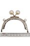 Angel Bag Accessory 8.5 cm Pearls Oval Wallet Purse Clip Burse with Silver Metal - 2