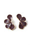 Steel Burgundy Clover Earrings