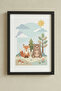 Montessori Educational Painting Wooden Framed Painting Baby Kids Room Wall Decoration Uv Printing - Single Painting Black Frame