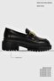 Bianca black matte buckle detail chunky loafer shoes - 3