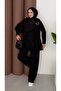 Buckle Detailed Women's Top and Bottom Mina Set Black - 5