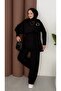 Buckle Detailed Women's Top and Bottom Mina Set Black - 4