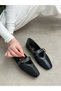Black Suede (Luna) Leather Piece Detail Women's Ballerinas - 8