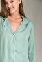 Darlene Satin Long Sleeve Shirt and Pants Set Pajama Set - Green - 2