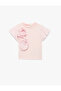 Balloon Sleeve Floral Detailed Short Sleeve Cotton T-Shirt - 3