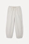 Women's Ecru Striped Comfort Fit Trousers with Elastic Waist - 4
