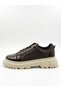 Ba0245 Brown Patent Leather Parachute Detailed Smart Rubber Laces High Beige Sole Casual Men's Shoes - 7