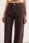 Women's Brown Pocketed Wide Leg Denim Trousers with Stone Detail on the Front Pnt-19000398 - 5