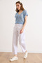 Women's White High Waist Pocketed Barrel Jean Jea-19000131 - 3