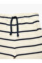 Cotton Tie Waist Striped Shorts - 6