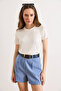 Women's White Flexible Crew Neck Soft Touch Knitted Viscose T-Shirt Tsh-19000970 - 2