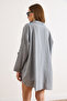 Women's Gray Boho Side Buttoned Washed 100% Cotton Loose Fit Shirt Gml-19001430 - 6
