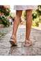 Women's Sandals with Gold Buckle and Gold Accessories, with Elastic Back. - 3