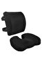 Comfortable Seat Cushion & Lumbar Support for Office Chairs, Memory Foam, Black - 6