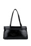 Women's Faux Leather Black Shoulder Bag - 3