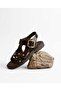 Women's Sandals with Gold Buckle and Gold Accessories, with Elastic Back. - 3