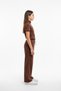 Girl's 2-Piece Set: Stand Collar Half-Zip Short Sleeve Embroidered T-Shirt & Elastic Waist Loose Pants - 3