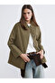 Khaki Shirt Collar Women's Jacket