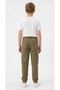 Boys Olive Cargo Joggers Pin stripes with drawstring - 2