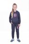 Kangaroo Pocket Hooded Lets Go Print Detailed Girls' Tracksuit Set - 3